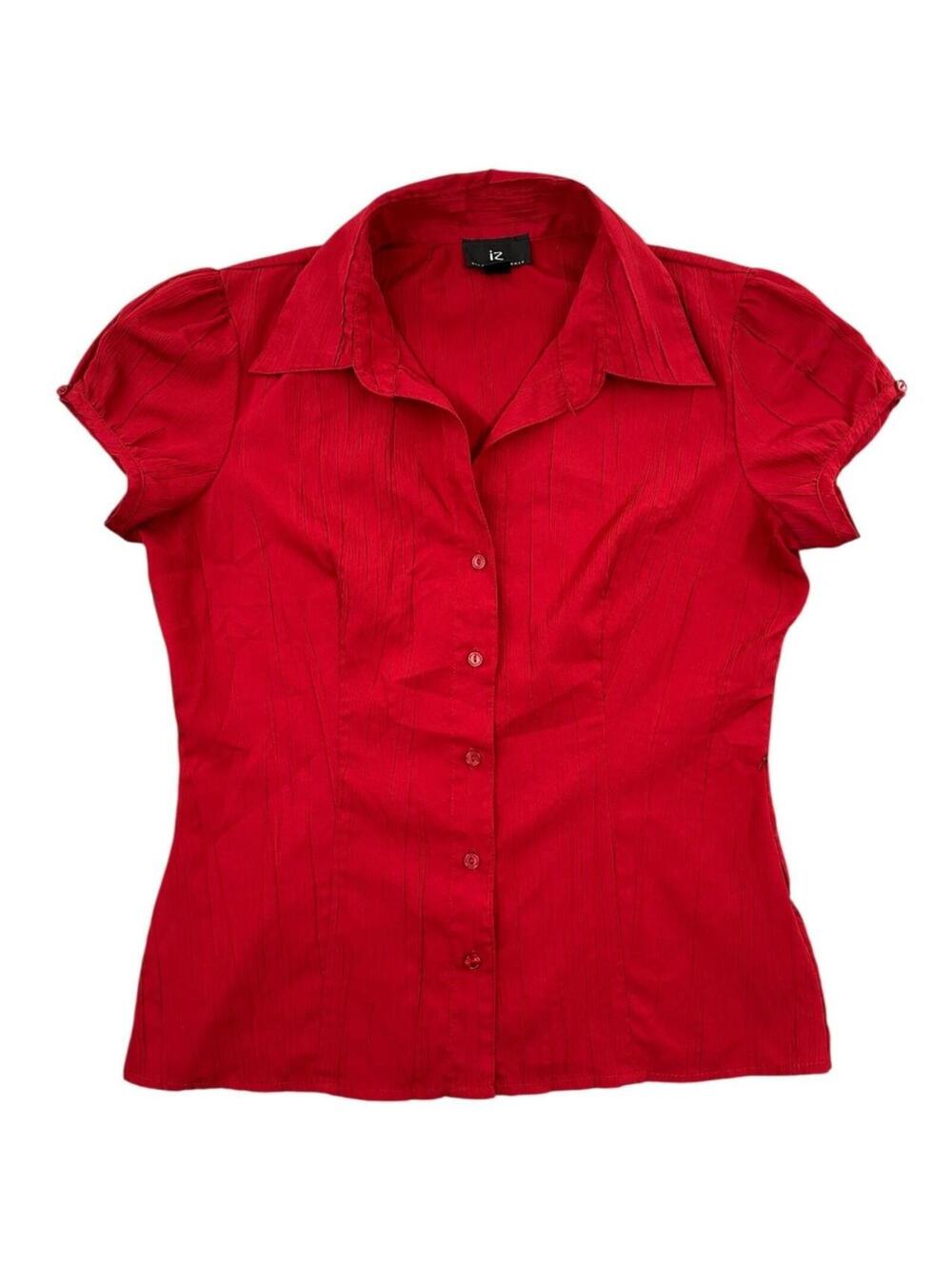 Y2K IZ Byer Red Button Down Blouse